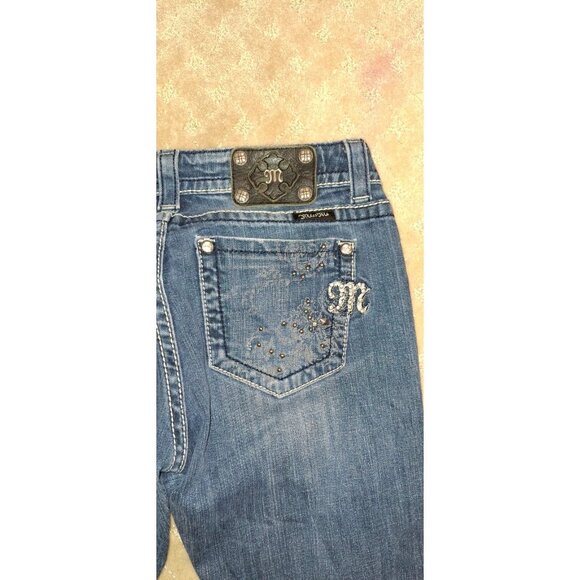 Miss Me Jeans Women's Size 27x35 Easy Boot Cut Cross Wing Pocket Bling JE5340E7K - Picture 5 of 5
